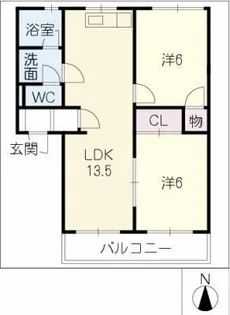 第2悠ハイツ【1階】の間取り