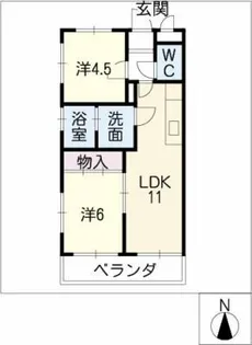 徳川パークサイドマンションA棟【3階】の間取り