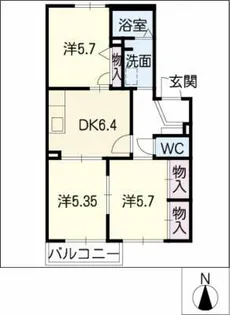 サニーハウスかんね A棟【2階】の間取り