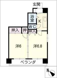 グランベール安田通【1階】の間取り