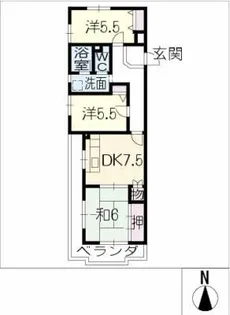 アーバンドエル平和が丘【1階】の間取り