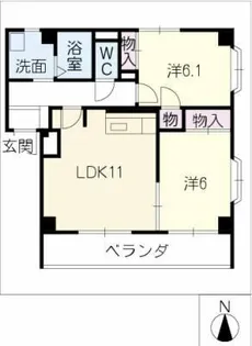 パークマンション弥生【2階】の間取り