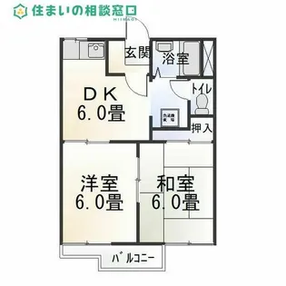 愛知県岡崎市竜美旭町【アパート】の間取り