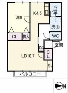 サンライフ楓【2階】の間取り