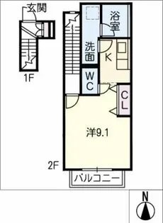 ポートパレス辰巳【2階】の間取り