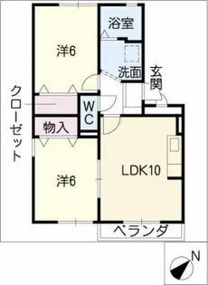 リヴェール後田A棟【2階】の間取り