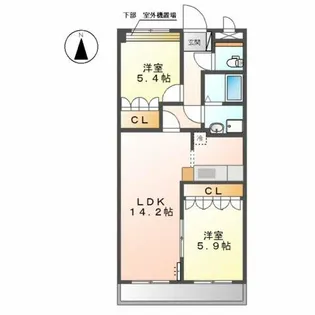 ベルウェイク【2階】の間取り