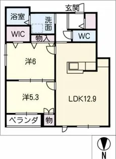 ヘーベルメゾン平針Ⅱ【2階】の間取り