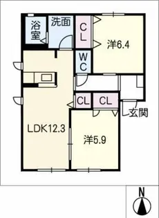 ウェストビレッヂ【2階】の間取り