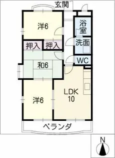 ロイヤルハイツ A棟【2階】の間取り