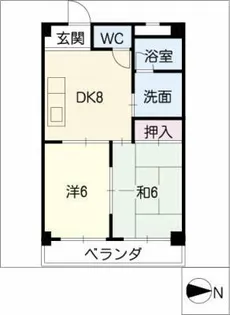 ハイツサンワ【2階】の間取り