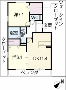 モン・サン ミシェル【1階】の間取り