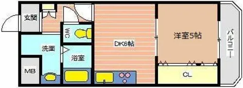 マンション美苑【5階】の間取り