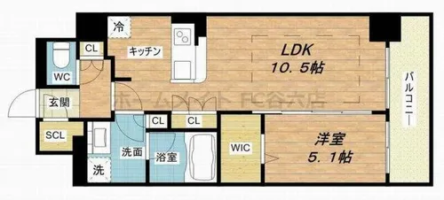 アーバネックス同心【3階】の間取り