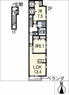 プランドール【2階】の間取り