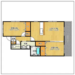 レクアドール【101号室】の間取り