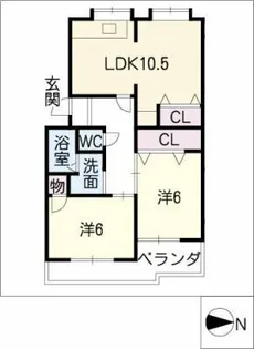 ハイツしらい【3階】の間取り