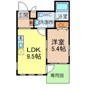 ブリリアントアパートメント伝馬【1階】の間取り