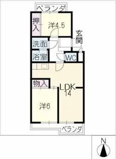 コスモ原【2階】の間取り