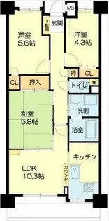 グランプレステージ明石魚住【7階】の間取り