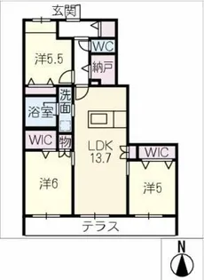 グリ-ンタウン赤坂【1階】の間取り