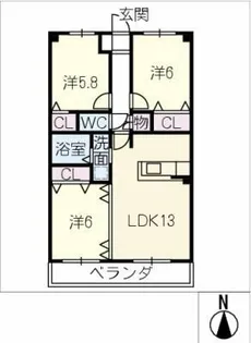 グランコート横川【1階】の間取り