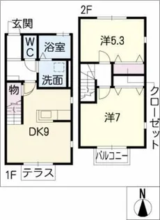 カーサ司【2階】の間取り