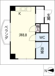 サンライズヤスクニ【3階】の間取り