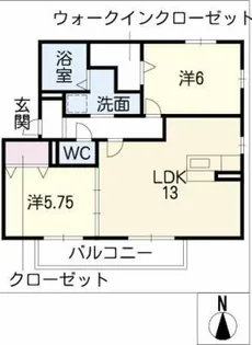 ブロッサム B棟(東)【2階】の間取り