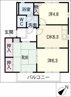 ファミールB棟【1階】の間取り