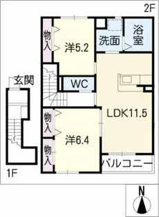 サンパレスM&H【2階】の間取り