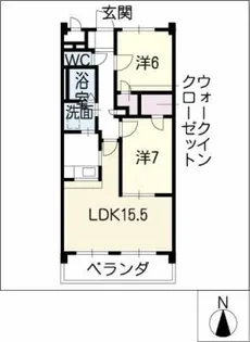 サンライズ新舞子【3階】の間取り