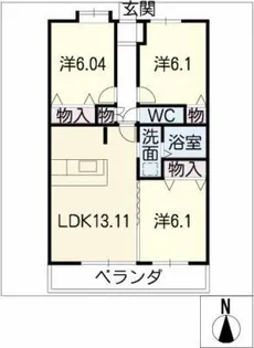 レジオン・ド・ヌール【2階】の間取り