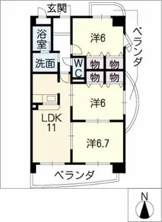 オークヒルズ植田【4階】の間取り