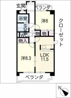 サニーハイツ【3階】の間取り