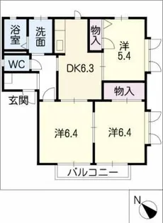 ディアス若宮【2階】の間取り