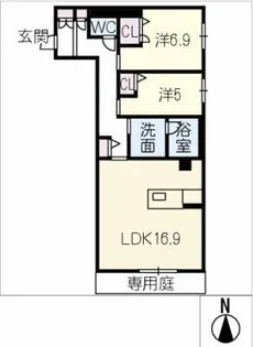 アンビエラ緑丘【1階】の間取り