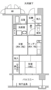 コーシャハイツ森之宮【2階】の間取り