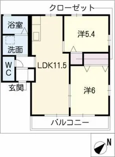 グランドソレーユ呉竹【2階】の間取り