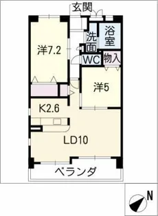 グリーンビレッジ中垣内【3階】の間取り