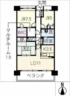 エムズシティ小牧 704号室【7階】の間取り