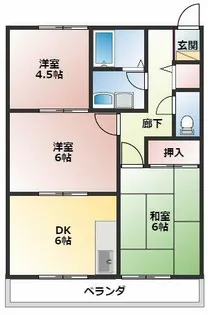 サンガーデン有田ⅠA棟【201号室】の間取り