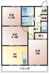 サンガーデン有田ⅠA棟【201号室】の間取り