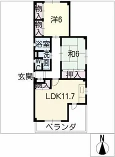 ルースト植田山【2階】の間取り