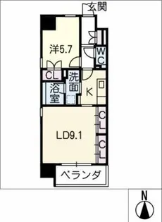 プランドール葵【6階】の間取り