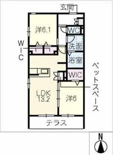 メゾンドゥラミティエ【1階】の間取り