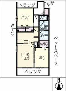メゾンドゥラミティエ【3階】の間取り