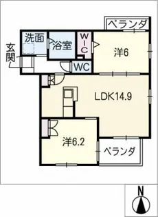 メゾン・ド・アルモニー月島【2階】の間取り