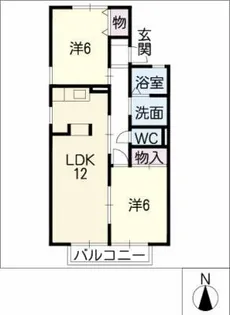 ハートホーム西沢B棟【1階】の間取り