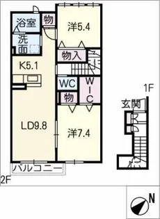セレス緑【2階】の間取り